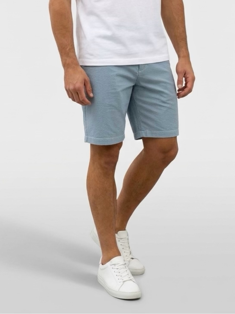 Men's  Flat Front Light Blue Shorts